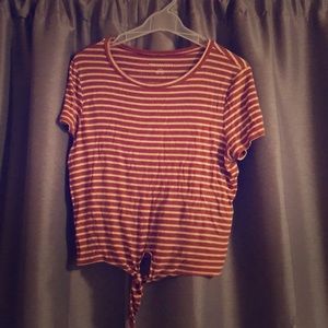 Cropped striped tshirt
